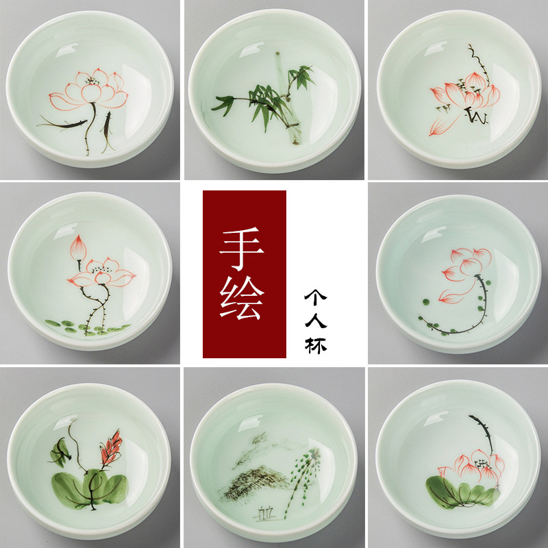 青瓷品茗茶杯茶具礼盒创意礼品日用百货龙泉陶瓷单品定制|msdalam kategori pinggan mangkuk, set teh, Pakej teh - dari Buy2taobao.com untuk memberikan perkhidmatan ejen Taobao profesional membeli