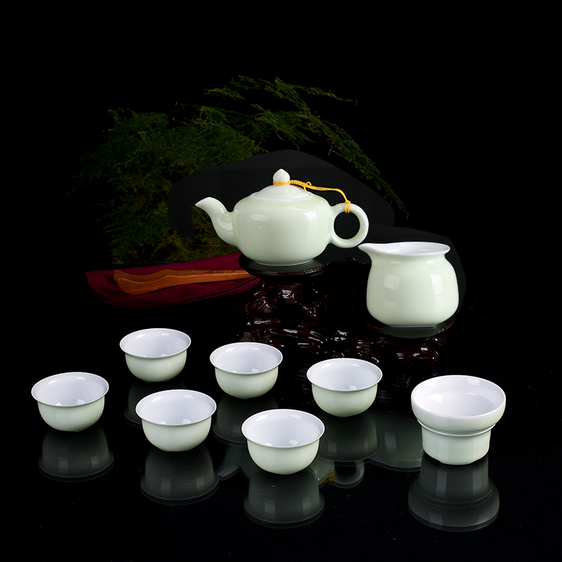 DH 茶具套裝 景德鎮功夫茶具 陶瓷 6人簡約豆青釉泡茶壺 小杯子在類目 餐飲具, 茶具, 功夫茶具中 - 來自Buy2taobao.com提供專業的淘寶代購服務