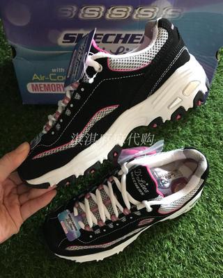 skechers 斯凯奇女增高休闲鞋 记忆鞋垫熊猫鞋 松糕底