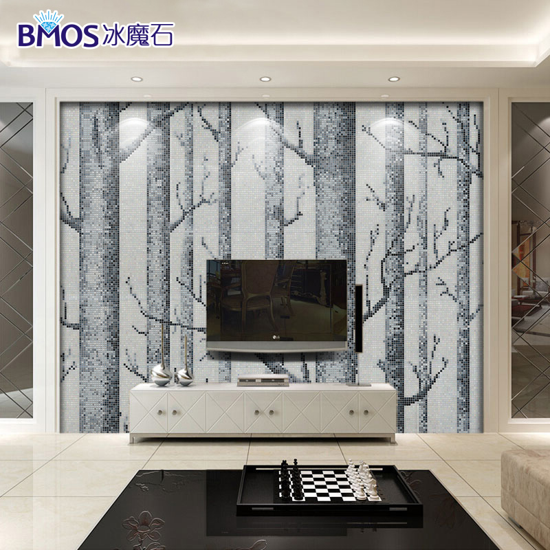 Ice Magic Glass mosaic TV backdrop Jigsaw puzzle Forest Modern simplicity Sofa painting ceramic tile Renovation Material Sciencein the Decoration main material , Ceramic tile , Mosaics category - from Buy2taobao.com to provide professional Taobao agent buy service