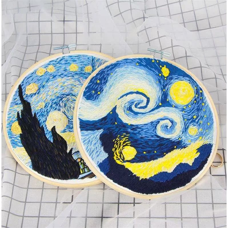 印花刺绣梵高星空小幅 手工制作材料包立体十字绣2019新款在类目 居家布艺, 刺绣套件, 苏绣中 - 来自Buy2taobao.com提供专业的淘宝代购服务