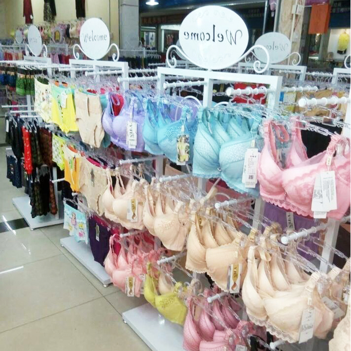 鐵藝內衣架文胸服裝店展示架落地式雙面多層短褲襪子中島挂衣貨架在類目 商業/辦公傢俱, 貨架/展櫃, 內衣貨架中 - 來自Buy2taobao.com提供專業的淘寶代購服務
