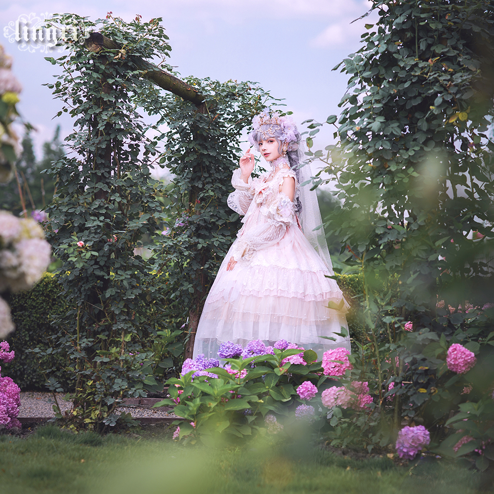 灵犀Lingxi周年花嫁茶会款 霜雪星辰 粉白金华丽洋装Lolita小高腰|ruв категории плесень играть/Аниме/вокруг/cos/настольные игры, вторичный элемент Лолита, Лолита/мягкая одежда/переплет - от Buy2taobao.com для оказания профессиональной услуги покупки агента Taobao