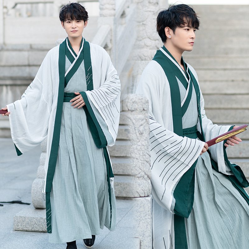 daily Wei-Jin period Big sleeves Wide sleeves Ruskirt scholar ancient costume Hanfu man cp Couples dress summerin the Men's clothing, National costume category - from Buy2taobao.com to provide professional Taobao agent buy service