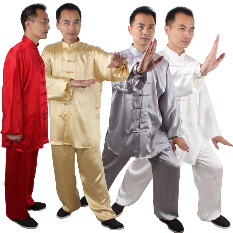太极拳服套装真丝绸白色秋季灰色真丝武术表演夏秋季桑蚕丝男士款在类目 运动/瑜伽/健身/球迷用品, 跆拳道/武术/搏击, 太极, 太极服中 - 来自Buy2taobao.com提供专业的淘宝代购服务