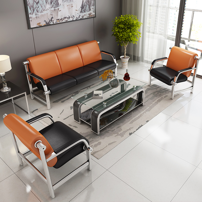 Modern minimalist small-scale Office Sofa tea table combination simple and easy genuine leather Double furniture Front sofa Special Offerin the Business/Office Furniture , Office Furniture , Parlor sofa/Tea table , Sofa category - from Buy2taobao.com to provide professional Taobao agent buy service