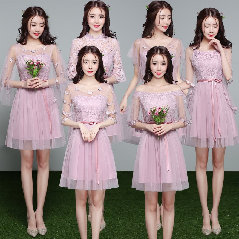 Bridesmaid dress woman 2019 new pattern Korean Edition Sister group Bridesmaid Dresses have cash less than that is registered in the accounts grey Show thin one word Dressin the Women's clothing/Boutique , Wedding/Cheongsam/Formal dress , Formal dress/Evening category - from Buy2taobao.com to provide professional Taobao agent buy service
