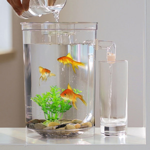 自洁小鱼缸迷你缸办公桌面免换水创意塑料小型
