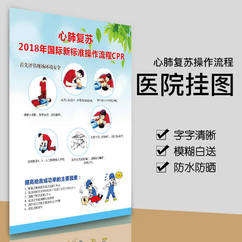 医院抢救室心肺复苏2018国际标准操作流程CPR急救抢救流程步骤图在类目 个性定制/设计服务/DIY, 日用/装饰定制, 写真/海报印制中 - 来自Buy2taobao.com提供专业的淘宝代购服务