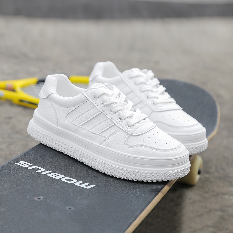 White shoes Spring 2019 new pattern Versatile Korean Edition ins Harajuku movement ulzzang skate shoes The thickness of the bottom shoesin the Women's Shoes, Low shoes category - from Buy2taobao.com to provide professional Taobao agent buy service