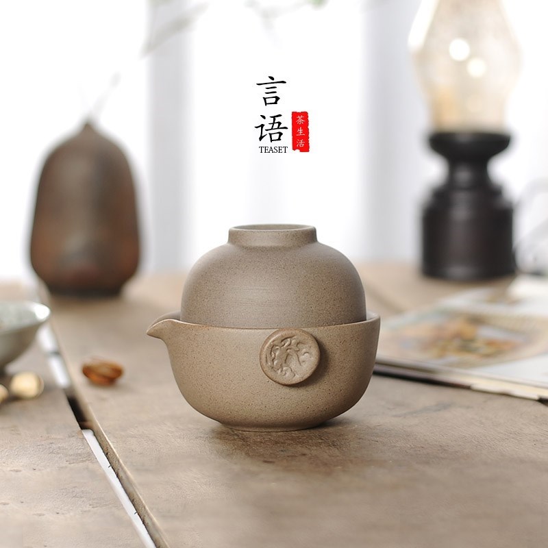 旅行功夫茶具套装粗陶快客杯一壶一杯户外车载便携包家用单人陶瓷|msdalam kategori pinggan mangkuk, set teh, Kung Fu teh - dari Buy2taobao.com untuk memberikan perkhidmatan ejen Taobao profesional membeli