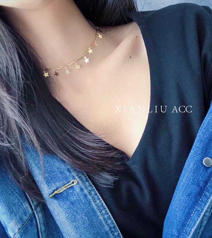 Japan and South Korea Pentagon star ins tide chic Necklace Simplicity Generous Sen family choker clavicle Necklacein the Accessories/Fashion Jewelry, Necklace category - from Buy2taobao.com to provide professional Taobao agent buy service