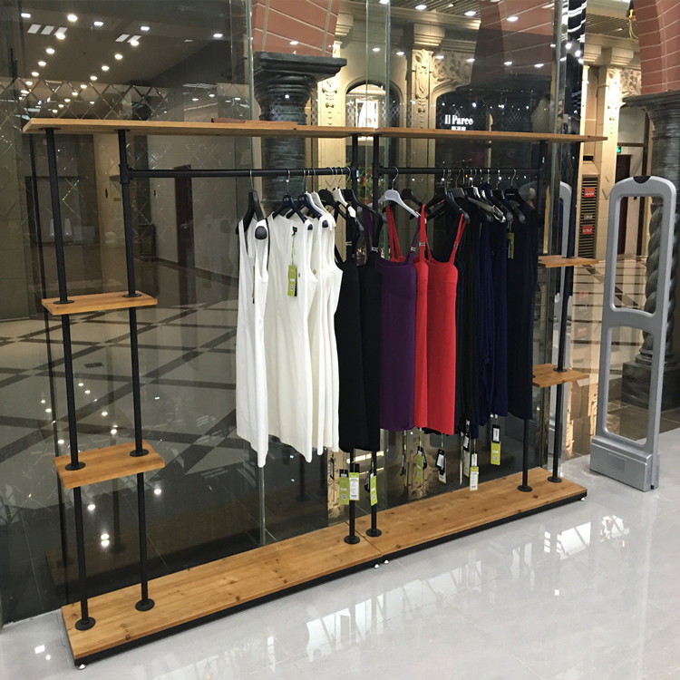 Iron art Retro couture Display rack Floor type goods shelves combination Clothing rack solid wood Clothes hanger Are linkedin the Business/Office Furniture , Clothing store furniture , Clothing display category - from Buy2taobao.com to provide professional Taobao agent buy service