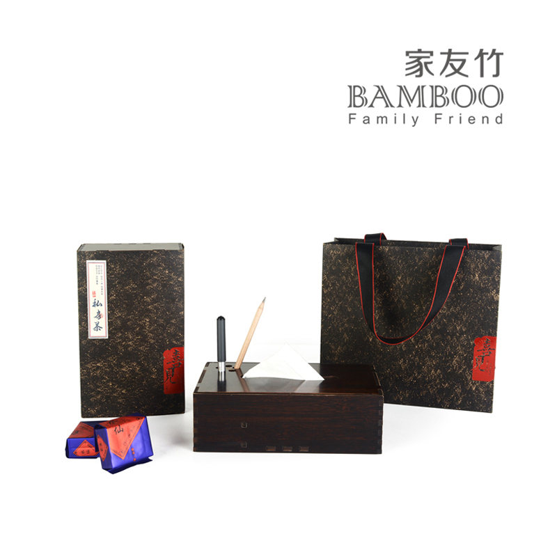 家友竹2018新品复古竹制茶叶包装大红袍 肉桂 岩茶通用三两装空盒|ruв категории посуда, чайный сервиз, чайница - от Buy2taobao.com для оказания профессиональной услуги покупки агента Taobao
