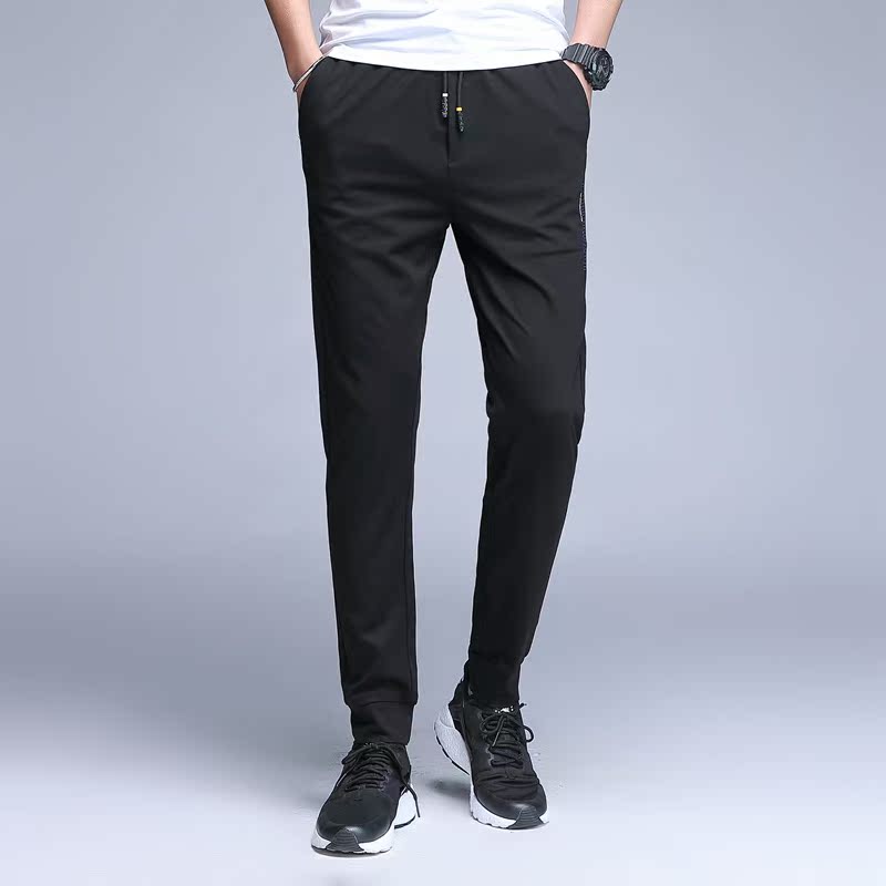 man Solid Elastic waist Feet Casual pants A25-1038in the Men's clothing, Casual pants category - from Buy2taobao.com to provide professional Taobao agent buy service