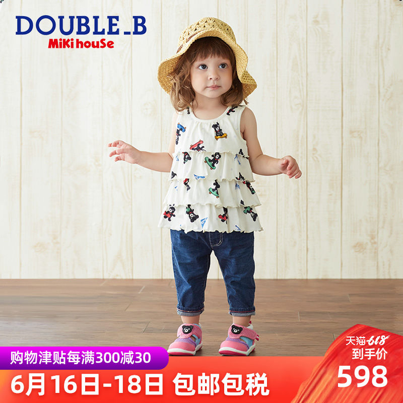 Mikihouse Double_B 小黑熊印花蛋糕裙女童可爱时尚背心2018新款|ruв категории Детская одежда, футболка - от Buy2taobao.com для оказания профессиональной услуги покупки агента Taobao