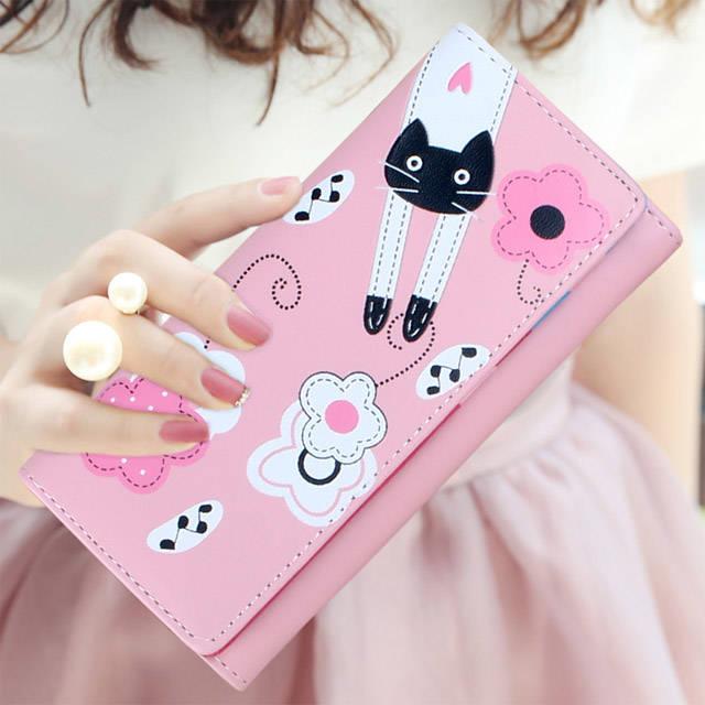 Women's Long wallet 2019 lady wallet Japan and South Korea lovely Cartoon cat zipper student Wallet coin pursein the Sports bag/Outdoor package/Fitting , Wallet card sets , Wallet category - from Buy2taobao.com to provide professional Taobao agent buy service