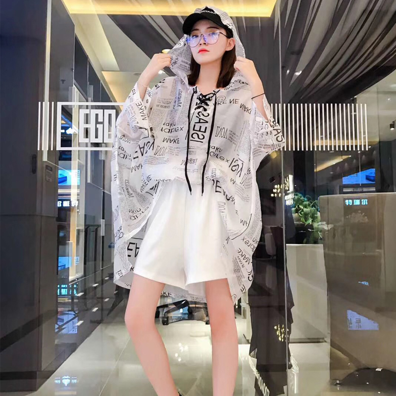 2019夏季新款大码胖妹妹300斤时尚宽松连帽防晒衣字母中长款卫衣在类目 女装/女士精品, 卫衣/绒衫中 - 来自Buy2taobao.com提供专业的淘宝代购服务