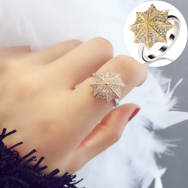 Best Sellers Sociology Trill rotate Ring Net Red Same item zircon Opening Adjustable Umbrella Finger ringin the Accessories/Fashion Jewelry, Ring/Ring category - from Buy2taobao.com to provide professional Taobao agent buy service