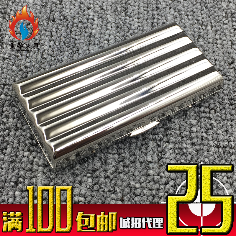 重黎●双枪烟盒瓦楞10 12 16 20支超薄纯铜不锈钢色金属香菸盒|msdalam kategori ZIPPO/Swiss Army Knife/cermin mata, penulis, kes rokok - dari Buy2taobao.com untuk memberikan perkhidmatan ejen Taobao profesional membeli