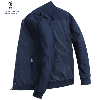 与狼共舞夹克男 2018春季新款青年男士韩版百搭棒球领外套潮 1322
