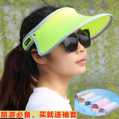 女遮阳帽夏季韩版户外遮脸防紫外线太阳帽可折叠防晒帽大沿沙滩帽
