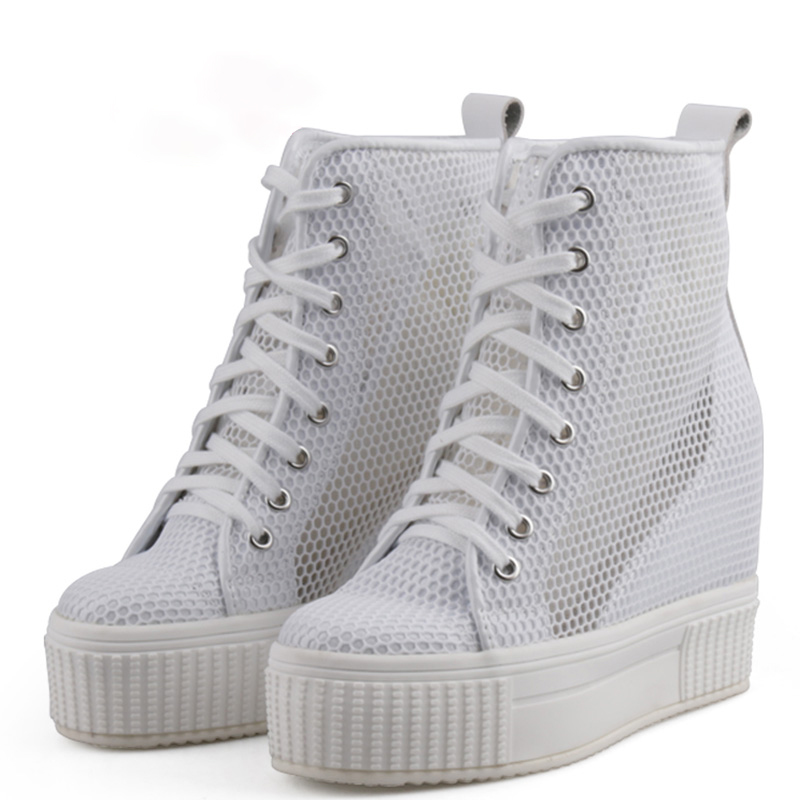 2019 summer new pattern The increase in ventilation Gaobang Frenum Mesh shoes leisure time Solid motion With slope Single shoesin the Women's Shoes, High shoes category - from Buy2taobao.com to provide professional Taobao agent buy service