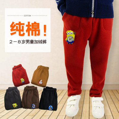 男童加绒裤外穿保暖3-4-5-6-7岁儿童运动裤宽