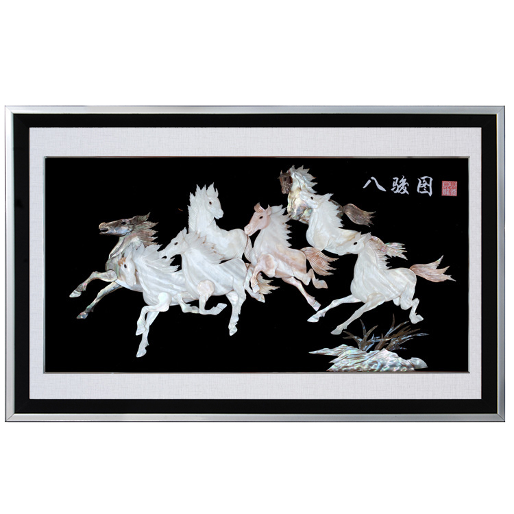 纯手工制作北海贝雕画八骏图玄关卧室客厅家具装饰画壁画厂家直销|msdalam kategori Aksesori rumah, mural - dari Buy2taobao.com untuk memberikan perkhidmatan ejen Taobao profesional membeli