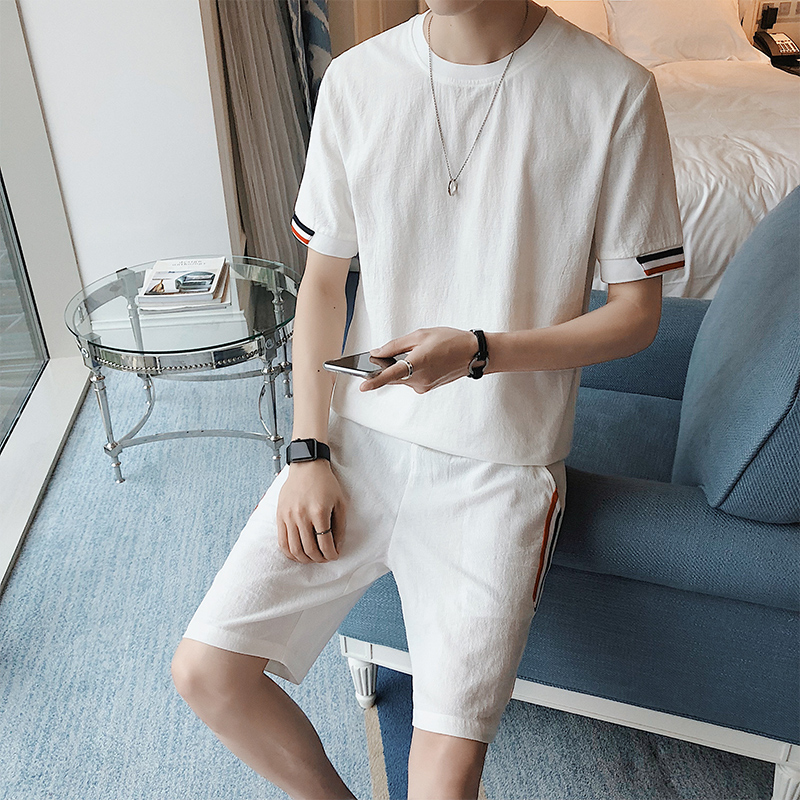 Summer wear 2019 new pattern suit man T-shirt leisure time collocation Borneol summer junior middle school student Short sleeved Easyin the Men's clothing, Set , Leisure sports suit category - from Buy2taobao.com to provide professional Taobao agent buy service