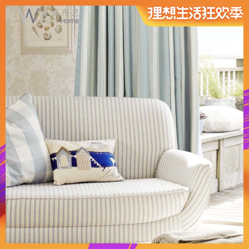 Cotton and hemp modern American style rural modern Simplicity Countryside Mediterranean Sea stripe blue bedroom a living room curtain customizedin the Home Fabric , Curtains and curtain accessories , Custom curtains category - from Buy2taobao.com to provide professional Taobao agent buy service