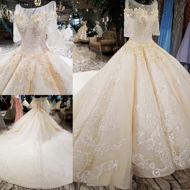 出租婚纱新娘一字肩韩式2019新款公主梦幻大拖尾婚纱|msdalam kategori Butik wanita / wanita, perkahwinan/Cheongsam/pakaian, perkahwinan - dari Buy2taobao.com untuk memberikan perkhidmatan ejen Taobao profesional membeli