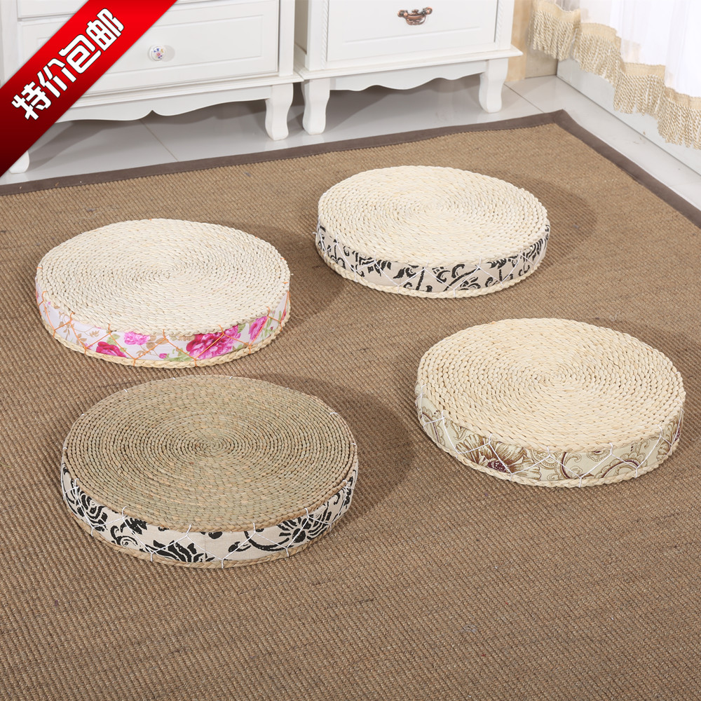 Countryside Straw thickening Futon Seat cushion bay window pad Tatami Fabric art Meditation circular trumpet Yoga Matin the Home Fabric , Cushion/Cushion/Sofa cushion , Futon category - from Buy2taobao.com to provide professional Taobao agent buy service