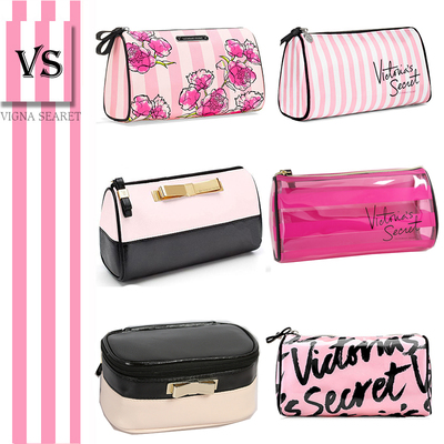 VS欧美品牌韩国pvc条纹女生收纳大容量化妆包小号便携 包邮