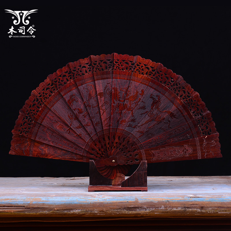 solid wood Carved Rosewood Watch Fan Folding fan Chinese style Antiquity Craft fan Gift fan Hand Fanin the Home accessories , Craft fan category - from Buy2taobao.com to provide professional Taobao agent buy service