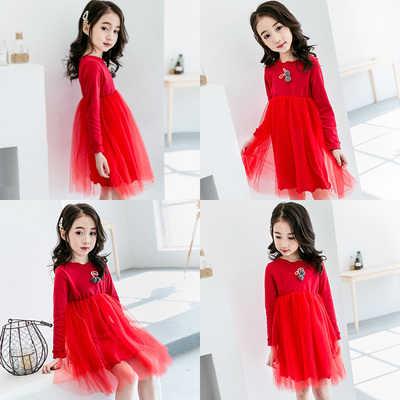 女童连衣裙儿童春装2019新款韩版洋气宝宝公主裙夏季蓬蓬裙网纱裙