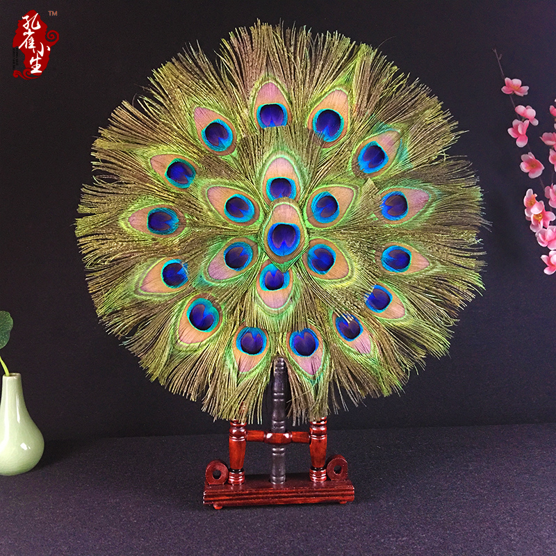 marry Peacock Feather fan classical Chinese style circular fan a living room decorate Decoration gift Gongshan bride circular fanin the Home accessories , Craft fan category - from Buy2taobao.com to provide professional Taobao agent buy service