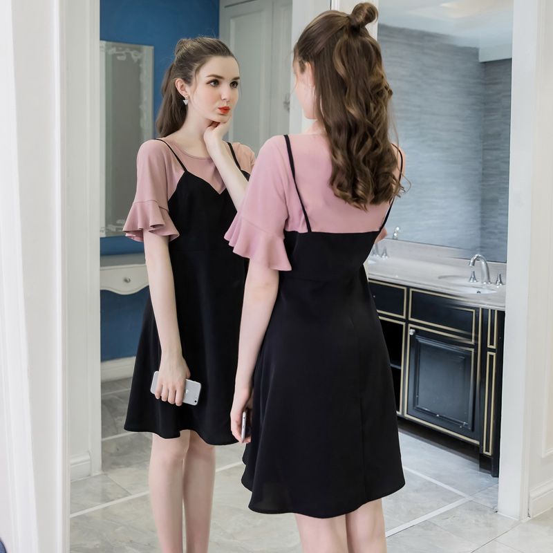 Large Women's wear Summer wear A few extra pounds mm Princess Dress Favorites By age Sweet False two Dress Bellyin the Women's clothing/Boutique , Large size women category - from Buy2taobao.com to provide professional Taobao agent buy service