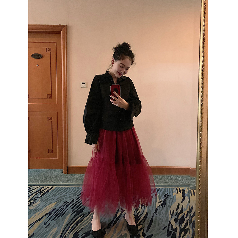 Veil women 2019 New Spring and Autumn ins Ultra-fire a word Jacobs France Mid length version skirtin the Women's clothing/Boutique , Skirts category - from Buy2taobao.com to provide professional Taobao agent buy service