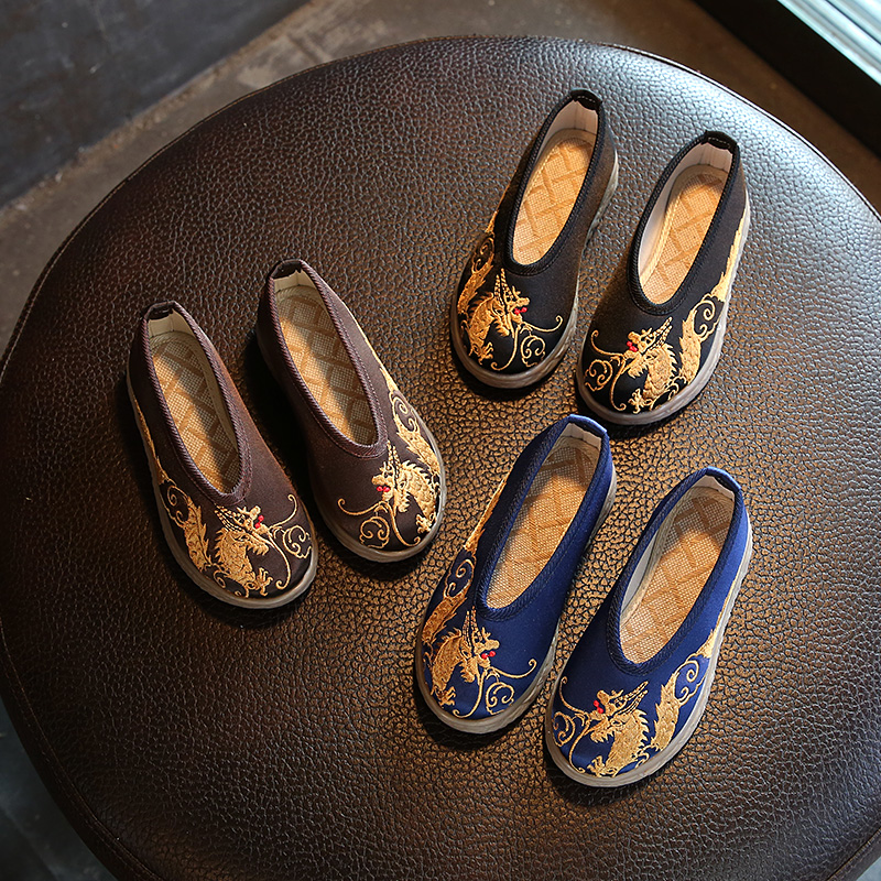 儿童绣花鞋老北京男童手工鞋中国风民族风传统布鞋学生表演出鞋潮|ruв категории детская обувь/детская обувь/между родителями и детьми обувь, традиционные ткани, обувь/Ручная вязка обувь - от Buy2taobao.com для оказания профессиональной услуги покупки агента Taobao