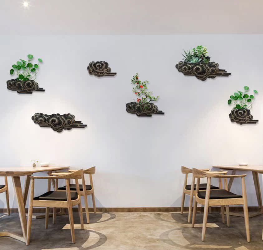 中式祥云壁饰花插玄关背景墙挂式花器小花盆复古中国风家居装饰品|msdalam kategori Aksesori rumah, mural - dari Buy2taobao.com untuk memberikan perkhidmatan ejen Taobao profesional membeli