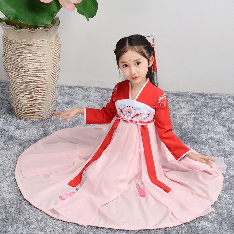 女童汉服夏季唐装中国风夏装连衣裙大儿童超仙古装小女孩宝宝襦裙在类目 童装/婴儿装/亲子装, 儿童旗袍/唐装/民族服装, 唐装中 - 来自Buy2taobao.com提供专业的淘宝代购服务