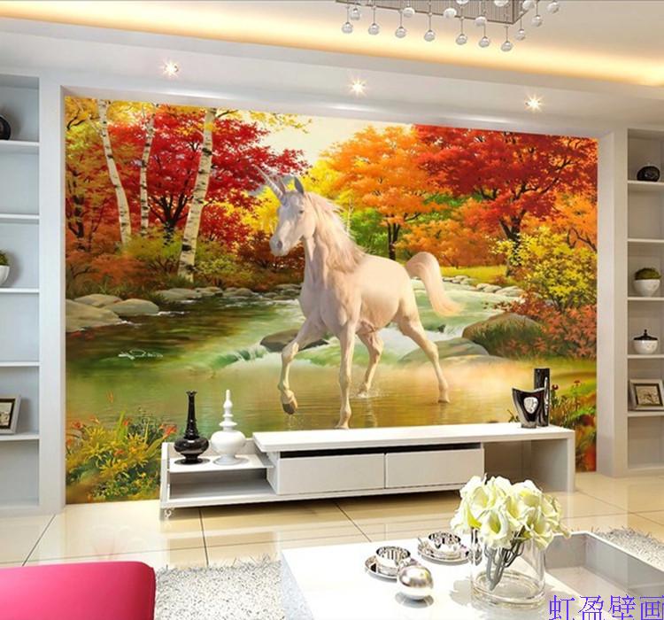 田园独角兽油画风景背景墙酒店家庭咖啡厅大型无缝壁画无纺布墙纸|msdalam kategori keluarga memasang ibu, Wallpaper, dinding yang meliputi/dinding yang meliputi/kertas dinding kain - dari Buy2taobao.com untuk memberikan perkhidmatan ejen Taobao profesional membeli