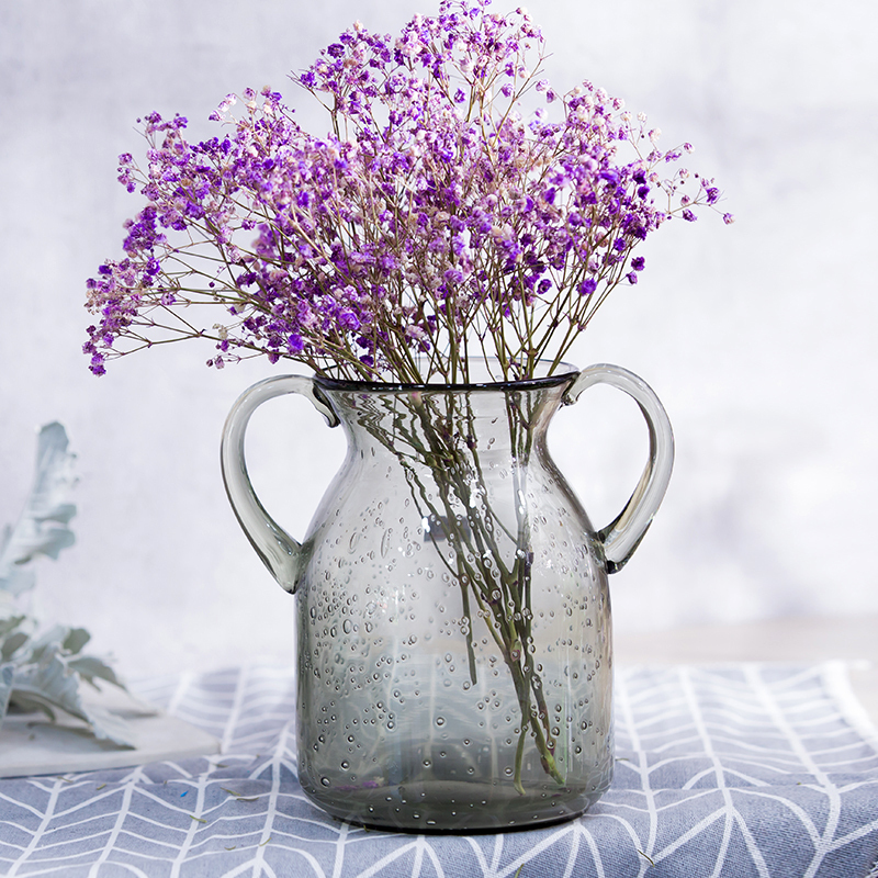 Large Binaural transparent Bubble Exposure Glass Plug vase Dracaena sanderiana Scindapsus Lily table desk Decorationin the Home accessories , Vase/Flower/Artificial flowers/Imitation jewelry , Flower/Vase , Vase category - from Buy2taobao.com to provide professional Taobao agent buy service