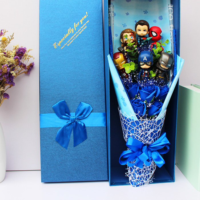 The Avengers Iron Man Spider-Man Doll doll Cartoon Bouquet of flowers Gift box graduation Bouquet of flowers A birthday presentin the Flower delivery/Flowers simulation/Plants gardening , Cartoon flower/Chocolate Flower (New) , Cartoon flower  category - from Buy2taobao.com to provide professional Taobao agent buy service