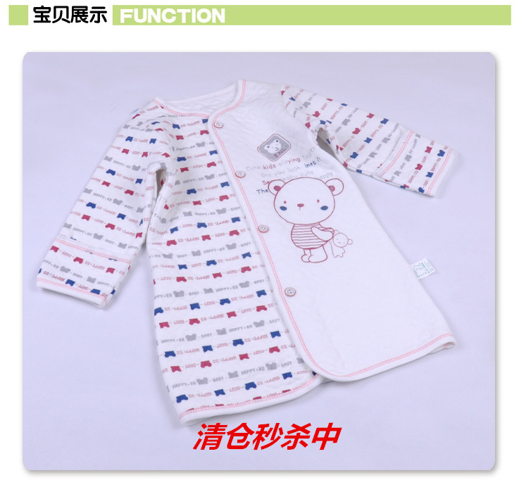 Clearance children Autumn and winter pure cotton spring and autumn Robe baby Baby girl pajamas keep warm Clip Simian baby Cotton clip robein the Children/Baby/Family fitted , Children tracksuit , Home gowns/Nightwear category - from Buy2taobao.com to provide professional Taobao agent buy service