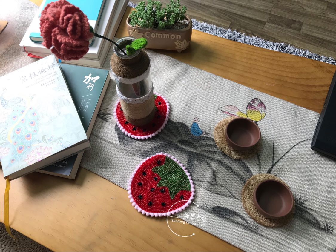 Photographed give Red strawberry coffee Coaster Light extravagance Soft loading Water cup Insulation pad Into the store Giftsin the Tableware , Cup/Cups/Kettle , Coaster category - from Buy2taobao.com to provide professional Taobao agent buy service