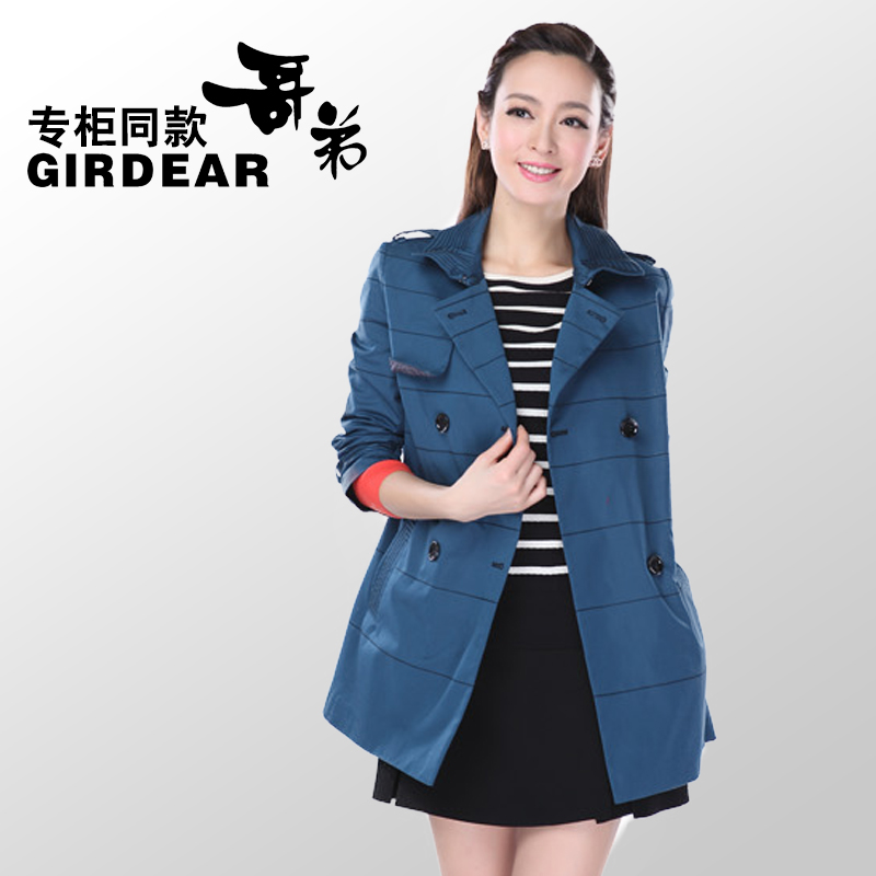 乔哥弟文双排扣风衣女正品中长款2019春秋季韩版新款修身显瘦外套在类目 女装/女士精品, 风衣中 - 来自Buy2taobao.com提供专业的淘宝代购服务