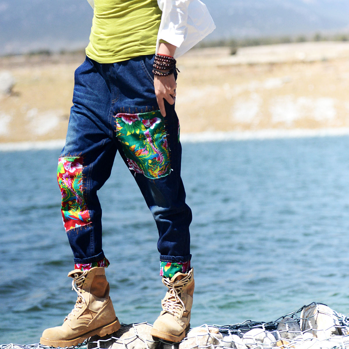 Beijing Forest Outdoor Travel National wind Patchwork leisure time fashion Haren pants Jeans Ladiesin the Women's clothing/Boutique , Jeans category - from Buy2taobao.com to provide professional Taobao agent buy service