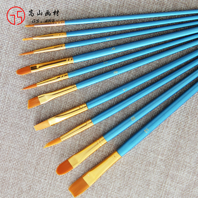 nylon Gouache Watercolor propylene Brush Pen Flat head Tip suit 10 Big Art Painted woodin the Electronic Dictionary/Electronic paper book/Stationery , Painting tools/Painted wood/Calligraphy Supplies , Gouache/Watercolor/Canvas special pen category - from Buy2taobao.com to provide professional Taobao agent buy service